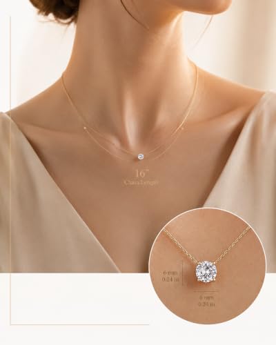 Image of Ankaha Anti Tarnish Gold-Plated Chain With Solitaire Pendant Necklace for Women & Girls | Lightweight, Skin-Safe, Hypoallergenic, Lightweight Statement Necklace | Fashion Jewelry | Gift for Her