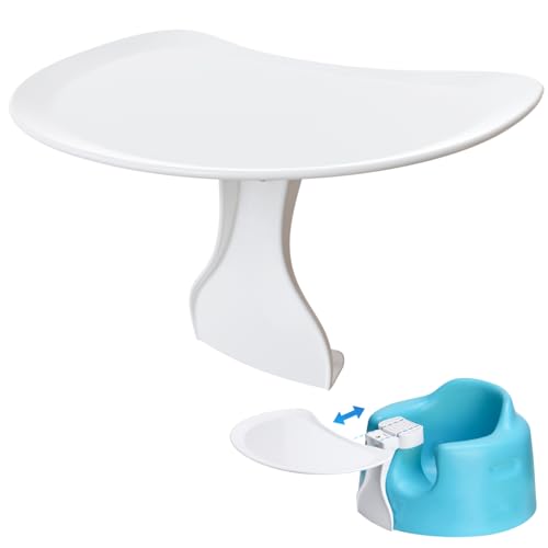 Image of Seat Tray Accessory, Compatible with Bumbo Seat - Detachable Tray Surface with Secure Bottom Hook | Tray Accessory Perfect for Feeding and Play | Easy to Clean | - White