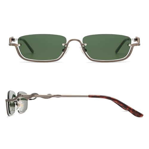 Y2K Snake Sunglasses for Women Men Narrow Rectangular Y2k Chic Sunnies AP3649