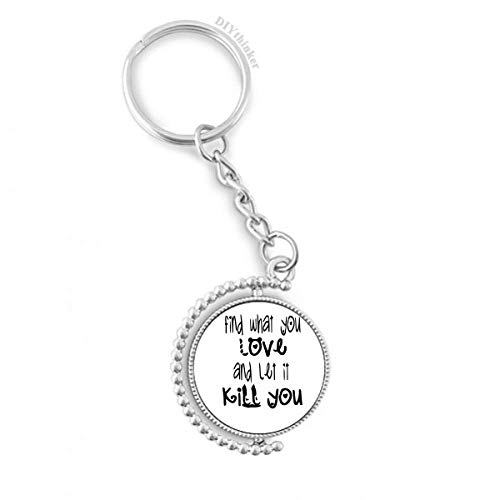 Llavero giratorio de amor y muerte original con palabra en inglés para regalo