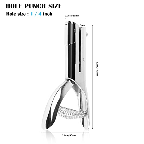 25 Sheet Capacity Heavy Duty Hole Punch Paper Punch Reduced Effort Single Hole Punch 2 Inch Reach Deep Throat Heavy Duty Hand Alloy Long Reach Punch For Id Cards Pvc Badge Photos Diy Crafts #TOP6