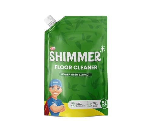 Image of Shimmer Floor & Surface Cleaner Liquid - 5L Family Pack | Non Toxic, Eco Friendly, Safe on Hands | Citrus Fragrance | All Purpose Floor Cleaner for Tiles, Bathroom & Kitchen | Removes Tough Stains