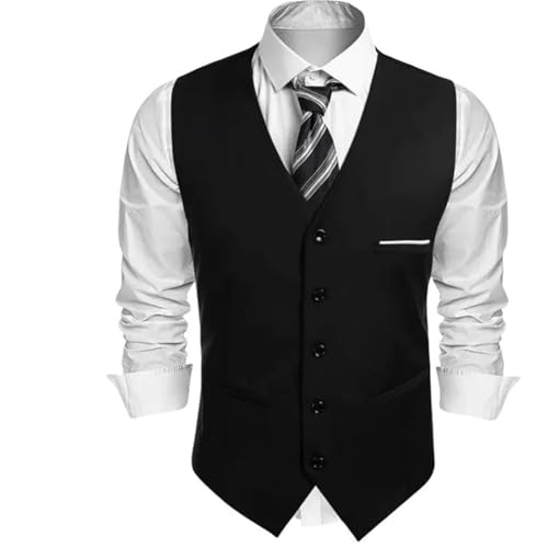 Men's Western Slim Fit V-Neck Sleeveless Waistcoat – Formal & Business Suit Vest For Weddings2