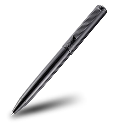 Image of Scriveiner Gun-Metal Lacquer Ballpoint Pen - Stunning Luxury Pen, Schmidt Black Refill, Best Gift Set for Men & Women, Professional Executive Office, Nice Fancy Designer Pens