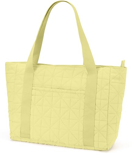 Tote Bag for Women, Puffer Work bag with Zipper, Quilted tote bag, Magnetic Pocket, Purse for Travel, Gym, College