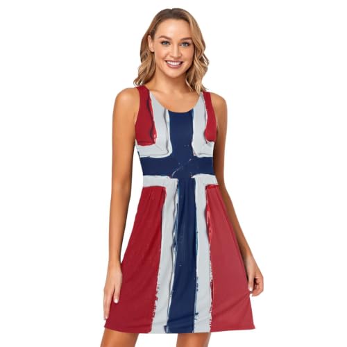 Robe de plage drapeau Norvège avec poches style décontracté