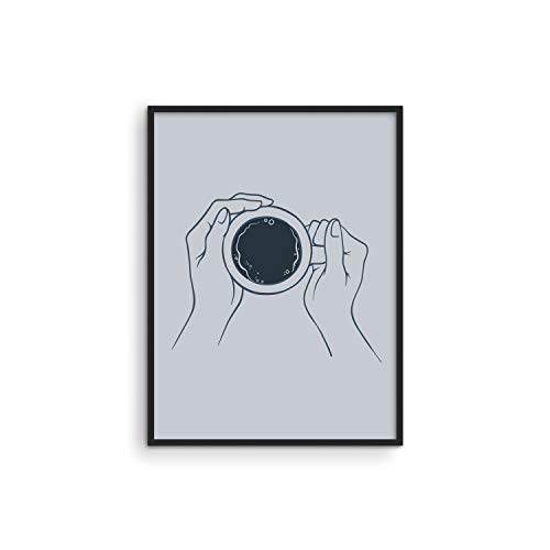 Line Drawing Wall Art Coffee Artwork - By Haus & Hues | Minimalist Art Aesthetic Art Drawing Line Art Line Art Wall Decor Single Line Drawing Coffee Wall Art Artwork Line | UNFRAMED 12â€ x 16"