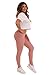 ShoSho Womens TikTok Legging Butt Scrunch Diamond Textured Booty Lift Yoga Pants with Pockets Solid Rose Small