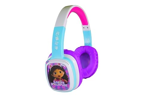 Gabbys Dollhouse Flip'n'Switch Wired Kid's Headphones With 8 Changeable Fun Design Cards. Soft, Comfy Cushioned Earcups And Adjustable Headband.