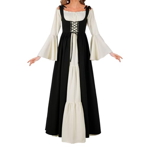 Fantasia renascentista feminina medieval vestido longo vestido do século 18 vestido fada, Ymx2022048