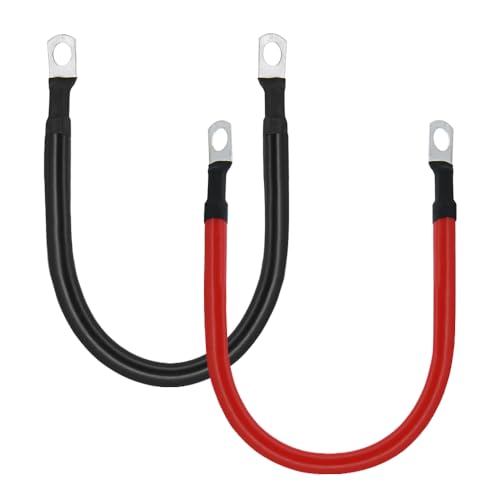 2 AWG 2 Gauge Red + Black Pure Copper Battery Cables Power Inverter Wire Set for Solar, RV, Car...
