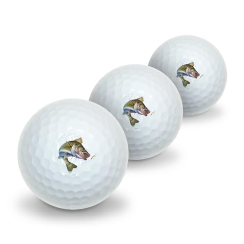 Walleye Fishing 7 Novelty Golf Balls 3 Pack