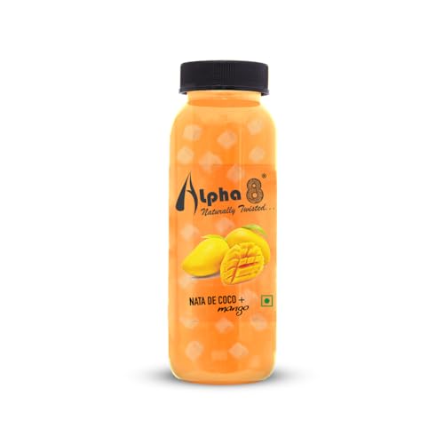 Image of ALPHA 8 Fruit Juice with NATA De Coco Coconut Cubes Natural Energizer & Immunity Booster, Healthy Juice, High Fiber, Real Natural Taste(Mango Juice, Pack of 24)