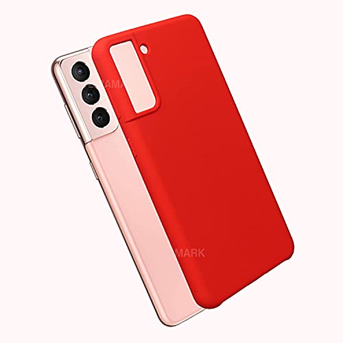 Image of LIRAMARK Liquid Silicone Soft Back Cover Case for Samsung Galaxy S21 Plus (Red)