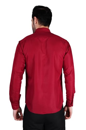 Image of Mens Slim fit Solid Casual Cotton Shirt with Spread Collar and Full Sleeves || Suitable for Office wear