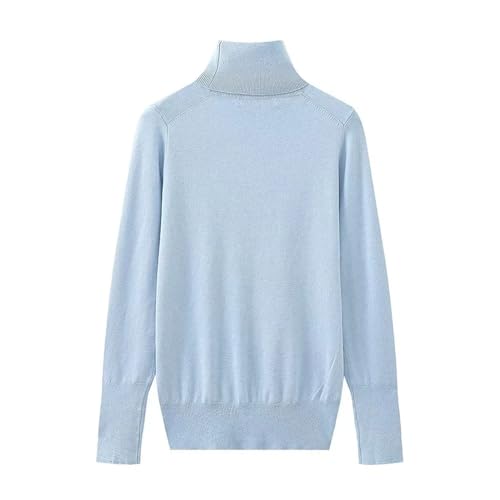 Women's Solid Color Knitted Sweater - Flat Needle Base Stand Up Collar Long Sleeve - Cuff Buckle Decoration4