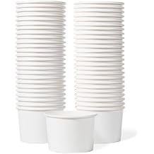 MATICAN Paper Ice Cream Cups - 50-Count 9-Oz Disposable Dessert Bowls for Hot or Cold Food, 9-Ounce Party Supplies Treat Cups for Sundae, Frozen Yogurt, Soup, White
