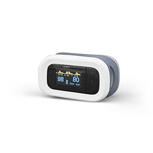 Flaem, Pulsossimetro Saturimetro da Dito Professionale Certificato, Misuratore Saturazione dell’Ossigeno e Pulsazioni Cardiache, Schermo Oled a Due Colori, Valori di Soglia Pre-Impostabili