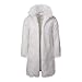 Lisa Colly Men's Faux Fur Coat Jacket Winter Fluffy Coat Outwear Long Parka Overcoat (White,4X-Large)