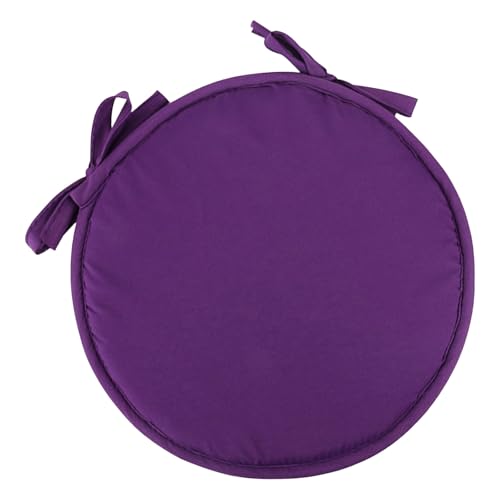 SEWACC Cojín Redondo para Silla Esponja Suave Diámetro 38 CM Color Morado, Almohadilla Cómoda para Comedor, Oficina y Uso en Aula