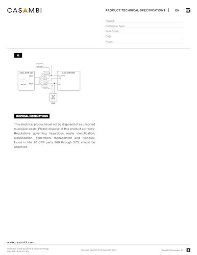 Casambi | Bluetooth-Controlled 0-10V Controller with Relay | CBU-ARP-LR