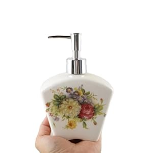 JUNCHENG1008 Keramik Seifenspender mit Blumendruck