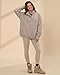 Locachy Women's Casual Oversized Button Henley Neck Sweatshirt Long Sleeve Pullover Tops 2026 Spring Fashion Outfits Clothes Coffee Grey M