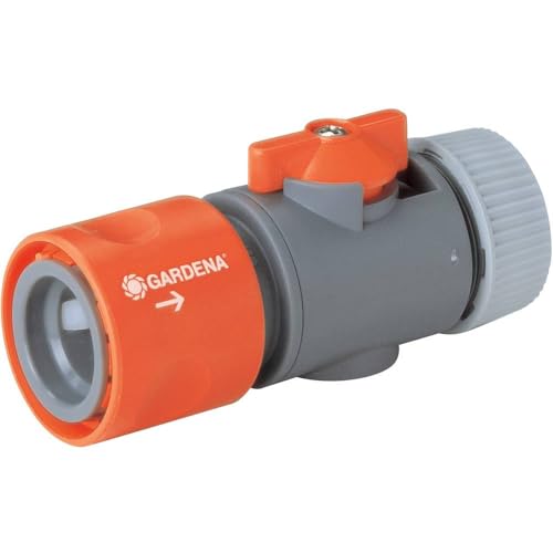 Gardena Regulierstop: Wasserstop-Schlauchanschluss für 13 mm (1/2 Zoll)- und 15 mm (5/8 Zoll)-Schläuche, Wasserdruckregulierung am Schlauchende (942-50)