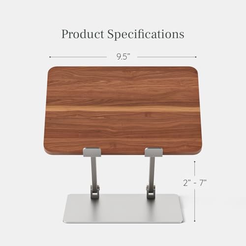 Image of Branch Adjustable Laptop Stand - Portable Wooden Laptop Riser with Customizable Height & Angle - Foldable - Secure Silicon Grips for Home or Office - Walnut