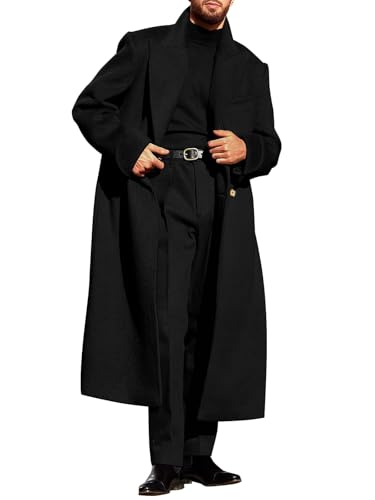 Runcati Men's Wool Blend Pea Coat Jacket