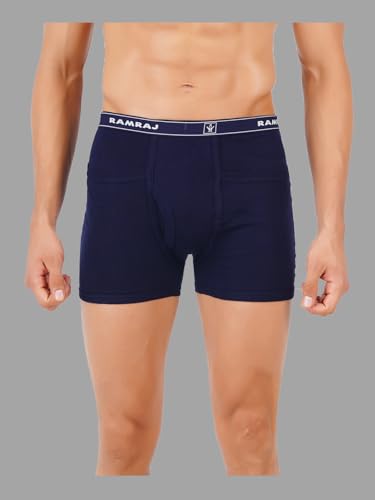 Image of RAMRAJ COTTON Men Cotton Trunks - Multicolor| Outer Elastic Waistband With Double Side Pockets