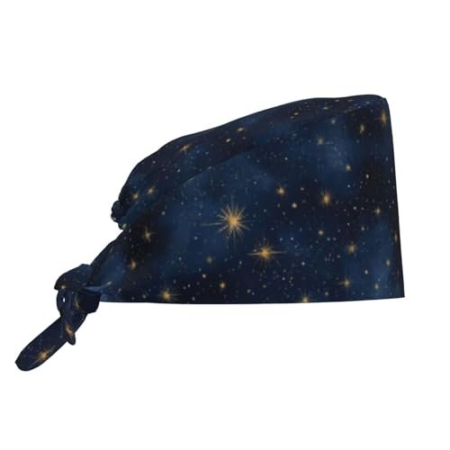 Image of Working Cap Scrub Cap with Sweatband Adjustable Unisex Tie Back Hat for Cleaning Farm Nursing