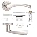 Price comparison product image Door Handles on Rose Lever Latch Handle Satin Nickel Finish Door Handles Internal Latch Door Handles Lever On Rose