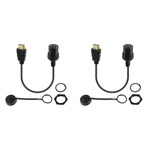 Bloepum 2X -Compatible Male to Female Extension Cable -Compatible Flush Mount Cable for Boat Motorcycle Dashboard 0.