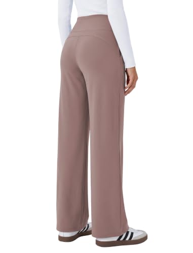 JEKAOYI Womens Wide Leg Yoga Pants Casual Trousers Pants with Pockets Taupe - image 2