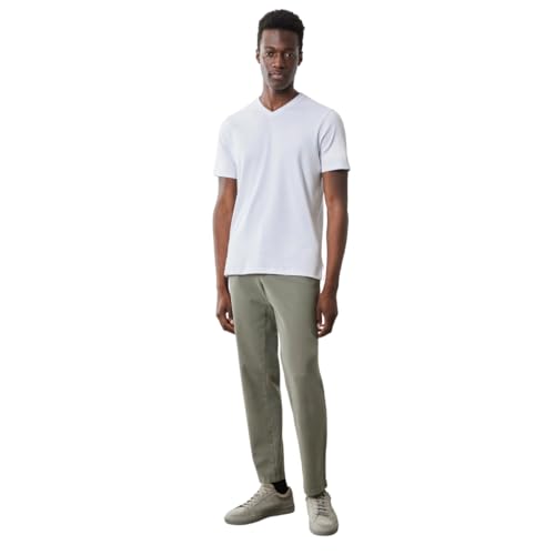 Image of Robert Barakett V Neck Short Sleeve Pima Cotton Casual Solid Mens T Shirt