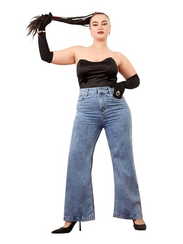 Image of Miss Chase A+ Women's Bootcut High Rise Regular-Length Stretchable Denim Shaping Jeans