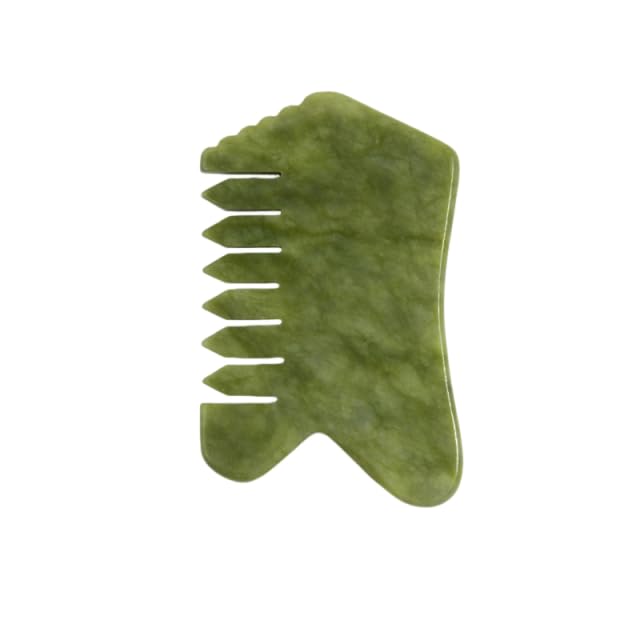 Peigne en jade naturel Gua Sha - Masseur pour le corps - Grattoir à gouache - Outil de beauté du visage