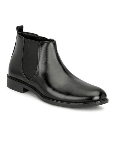 Image of Zodack Men's Black Casualwear Synthetic Leather Comfortable Casual Outdoor Stylish Boots 9