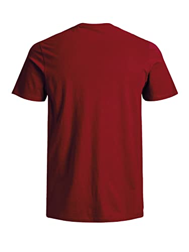 JACK & JONES Herren JJECORP Logo Tee SS Crew Neck, Red Dahlia/White - REG, S – Ansicht 5