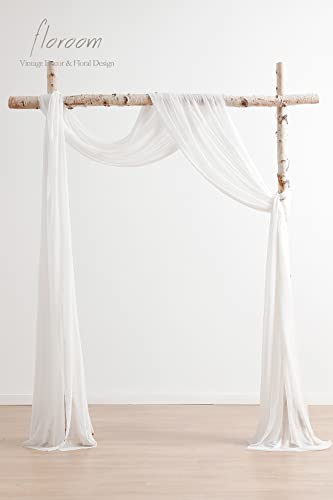 Floroom Wedding Arch Draping Fabric 2 Panels 20Ft White Chiffon Fabric Drapes Arbor Drapery Wedding Ceremony Reception Swag Decorations #TOP1