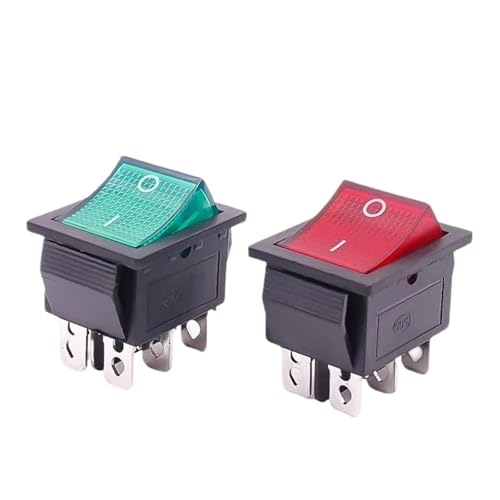 Interrupteur à bascule KCD4 6 broches ON-OFF bouton lumineux rouge 16A 250V pour tableau de bord