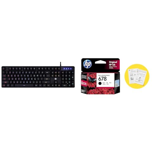Image of HP K300 Backlit Membrane Wired Gaming Keyboard with Mixed Color Lighting, 4 LED Indicators, Matte Fi