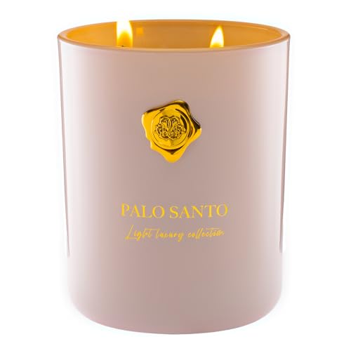 M&SENSE Palo & Santo Bougie parfumée - 100 heures de combustion - 470 g - Longue durée de vie pour la guérison et le cadeau - Cire de soy naturelle non toxique - Pour...
