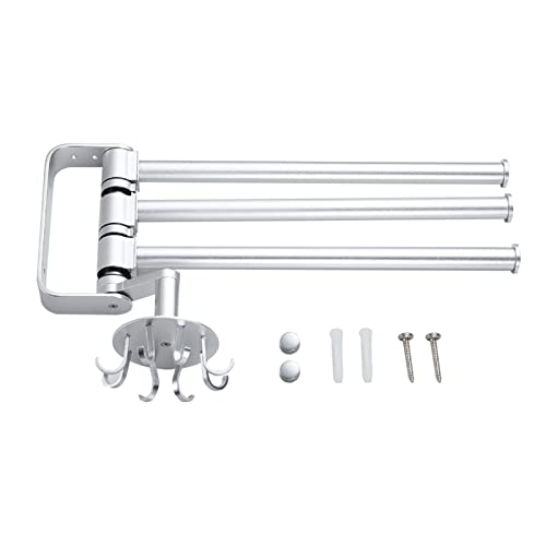 NZBZMBTTVF Toallero Giratorio de Aluminio Espacial, Pala, Soporte de Papel tisú for el hogar, Cocina, baño, Columpio, toallero, Colgador de Barra toalleros(Silver)