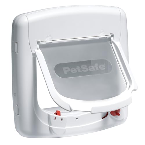 PetSafe - Chatière Magnétique Deluxe Staywell pour Chat avec Système de Verrouillage à 4 Positions - Collier avec clé magnétique - Facile à Installer...