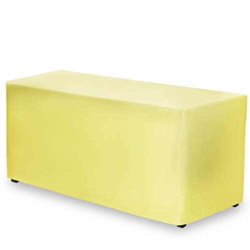 Gee Di Moda Fitted Tablecloth - 48 x 30 Inch Yellow Floor-Length Fitted Table Cloth for 4 Foot Rectangle Table, Heavy Duty Washable Fabric for Parties, Dinner, Weddings, Baby Shower & Trade Show by Gee Di Moda - Used condition - Image 2