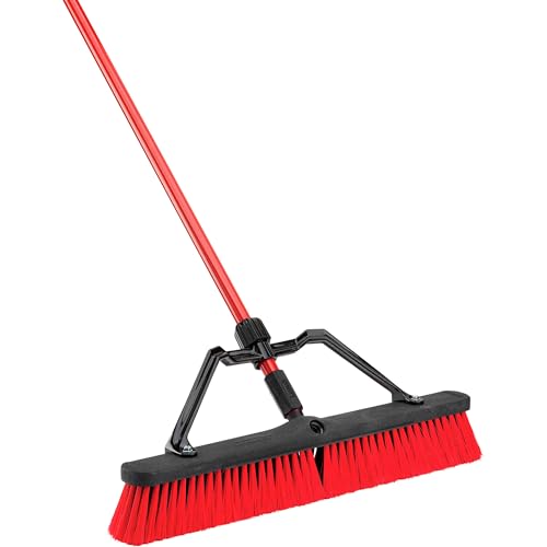 Libman 823 24' Multi-Surface Heavy-Duty Push Broom with Resin Brackets