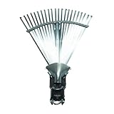 Scopa raccogli-foglie da giardino in metallo – Colore argento – Larghezza regolabile 29–45 cm – Leggera e resistente – Ideale per foglie, erba e detriti