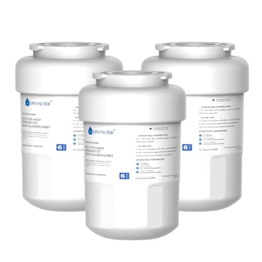 Lifefilter MWF Water Filter for GE Refrigerators, Replacement for GE MWF, MWFP, HDX FMG-1, MWFA, GWF, GSE25GSHECSS, WFC1201, RWF1060, 197D6321P006, 9991, PC75009（3 Pack)